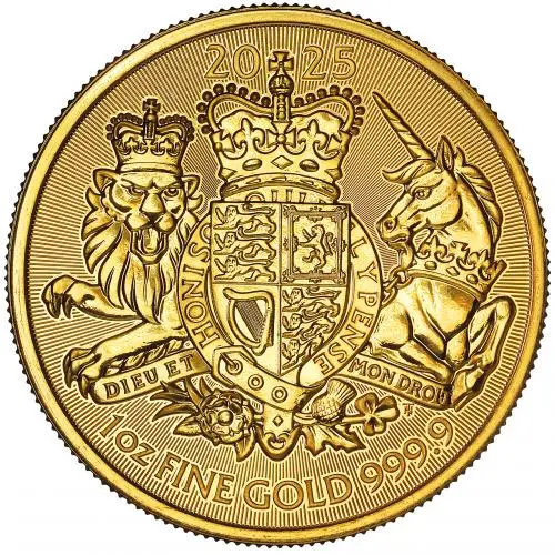 2025 UK Royal Arms 1 oz Gold Bullion Coin reverse