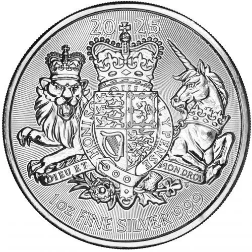 2025 UK Royal Arms 1 oz Silver Bullion Coin reverse