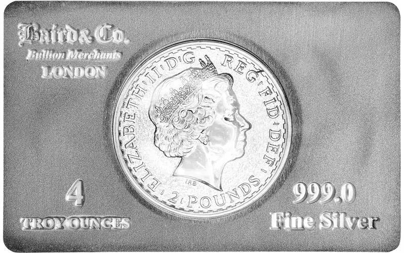 2015 Baird & Co. Britannia 5 oz Silver Bullion Coin Bar - Pre-Owned obverse