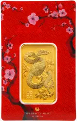 The Perth Mint Lunar Snake 1 oz Gold Minted Bar (New)