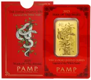2025 Lunar Legend 'Year of the Snake' 1 oz Gold Bar PAMP