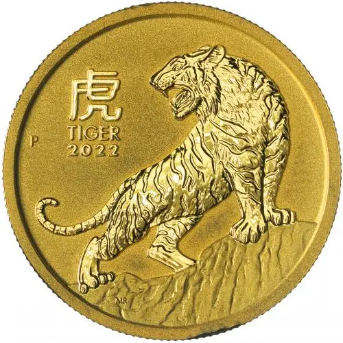 2022 Best Value Gold 0.5 oz 'Year of the Tiger' Coin Pre-Owned reverse