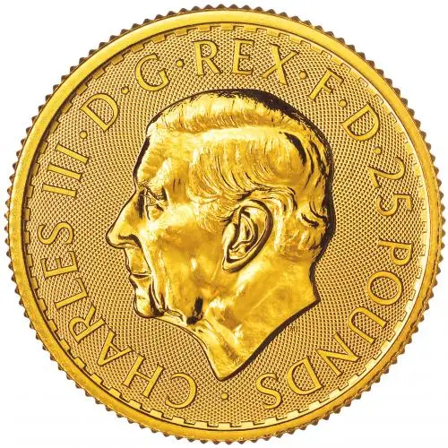 2025 Gold Britannia 0.25 oz Bullion Coin obverse