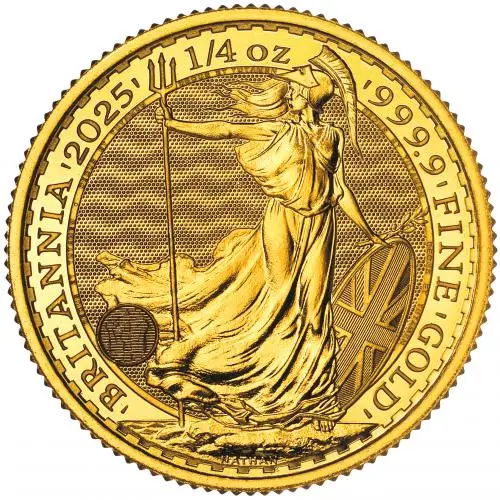 2025 Gold Britannia 0.25 oz Bullion Coin reverse