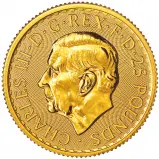2025 Gold Britannia 0.25 oz Bullion Coin obverse