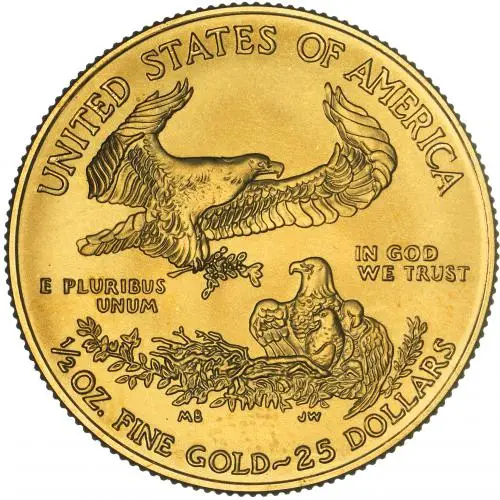 2020 Gold Bullion 0.5 Ounce Eagle 25 Dollars  Coin Single United States of America US Mint obverse