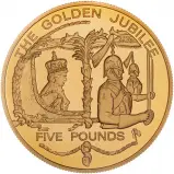 2002 Golden Jubilee Guernsey Gold Proof £5 Coin