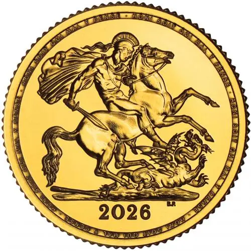 2026 Gold Half Sovereign Bullion Coin reverse