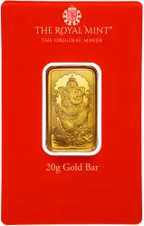 Ganesh Elephant God 20g Gold Bar Pre-Owned