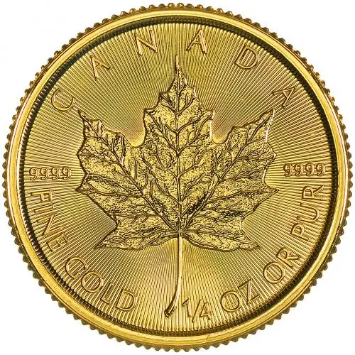 2025 Gold Bullion 0.25 Ounce Maple Charles III Canadian Dollar $10  Coin Single Canada Royal Canadian Mint reverse