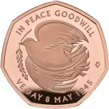 2025 '80th Anniversary of VE Day' Gold Proof 50p Coin - Strike on the Day