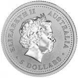 1999 Platinum Bullion 0.05 Ounce Koala Elizabeth II Australian Dollar 5 Dollar  Coin Single Australia Perth Mint obverse