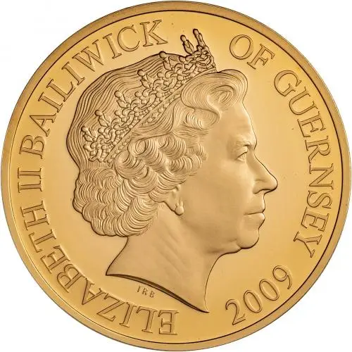 2009 King Henry VIII Guernsey Gold Proof £5 Coin obverse