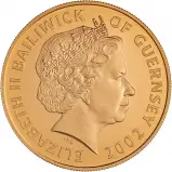 2002 Guernsey Gold Proof British Monarchs of the 18th Century £5 Coin obverse