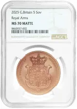 2025 Gold Quintuple Sovereign Graded Coin - NGC MS-70 Matte