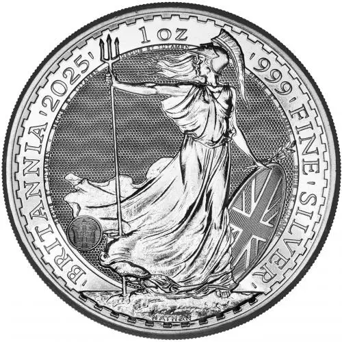 2025 Silver Britannia 1 oz Bullion Coin Pre-Owned reverse