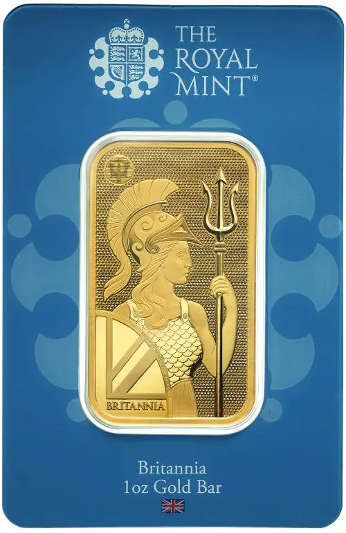 1 oz Gold 'Britannia' Bullion Minted Bar (Secure) reverse