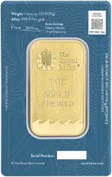 Secure Britannia 1 oz Gold Bar Minted | Chards