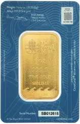 1 oz Gold 'Britannia' Bullion Minted Bar (Secure) obverse