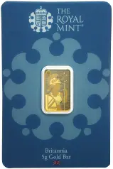 5g Gold 'Britannia' Bullion Minted Bar (Secure) reverse
