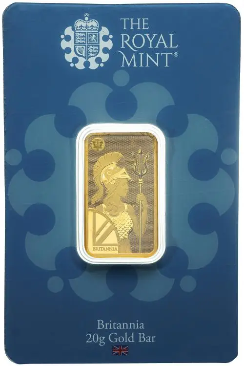 20g Gold 'Britannia' Bullion Minted Bar (Secure) reverse