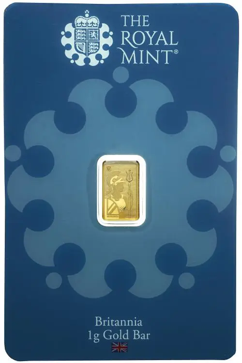 1g Gold 'Britannia' Bullion Minted Bar (Secure) reverse
