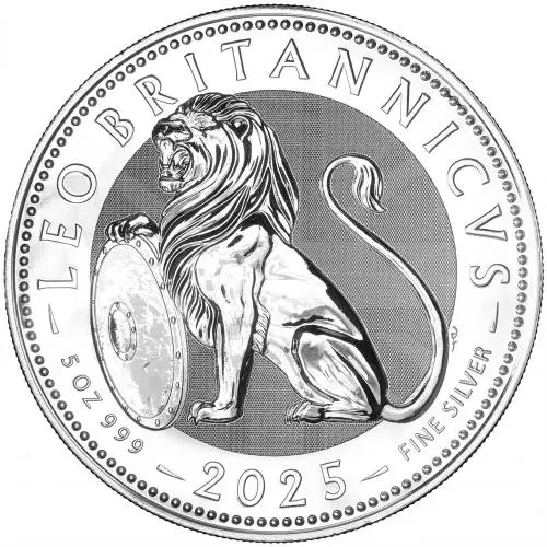 2025 British Lion 5 oz Silver Bullion Coin reverse