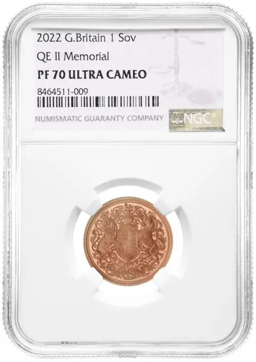 2022 Gold Proof Sovereign Memorial NGC - PF-70 ULTRA CAMEO reverse