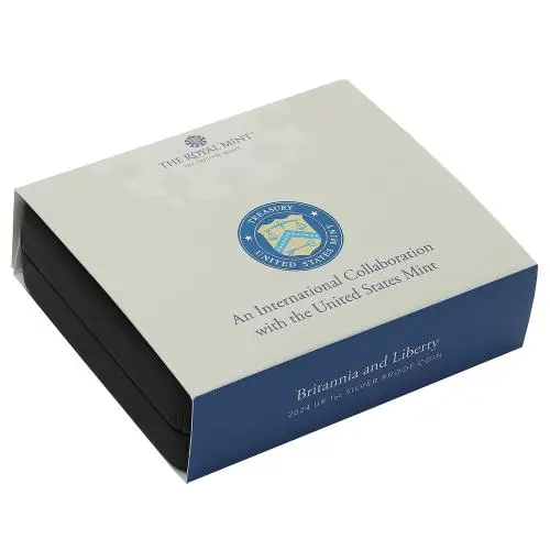 2024 Britannia and Liberty 1 oz Silver Proof Coin - Pre-Owned box