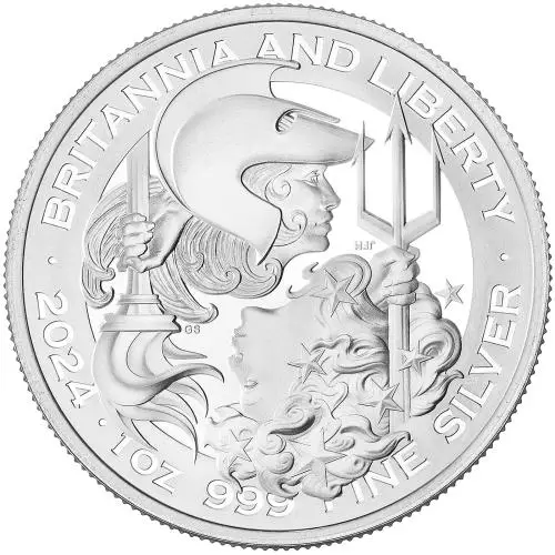 2024 Britannia and Liberty 1 oz Silver Proof Coin - Pre-Owned reverse