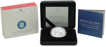 2024 Britannia and Liberty 1 oz Silver Proof Coin - Pre-Owned display