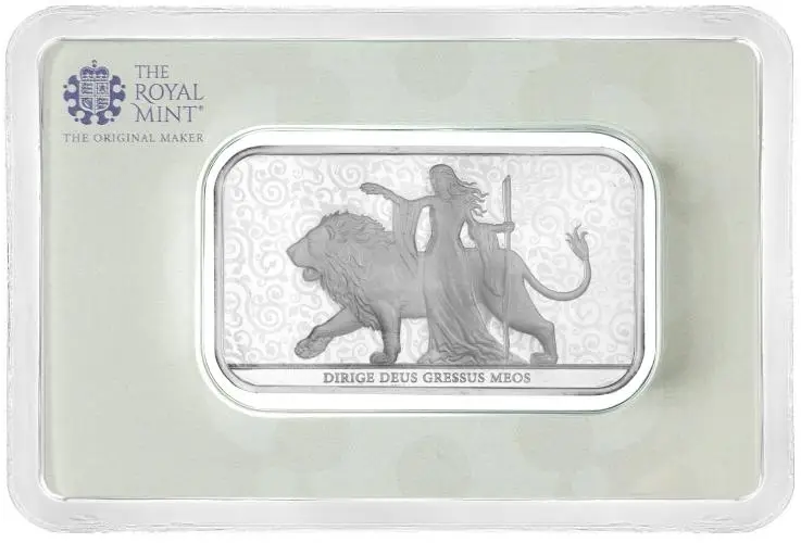 2024 Silver Bullion 1 Ounce Minted Una and the Lion Bar - Pre-Owned reverse