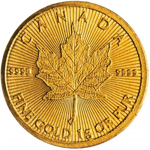 2017 Gold Bullion 1 Gram Elizabeth II Canadian Dollar Coin Single Canada Royal Canadian Mint reverse