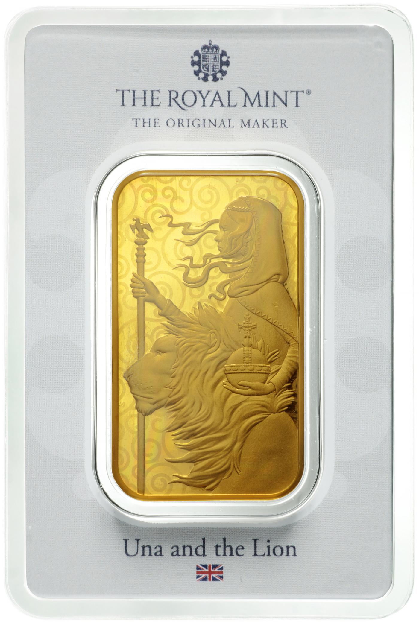 UK Una and the Lion 1 Ounce Gold Bar | Chards