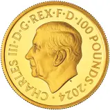 2024 Gold Proof 1 Ounce Charles III Pound Sterling £100  Coin Single United Kingdom The Royal Mint obverse