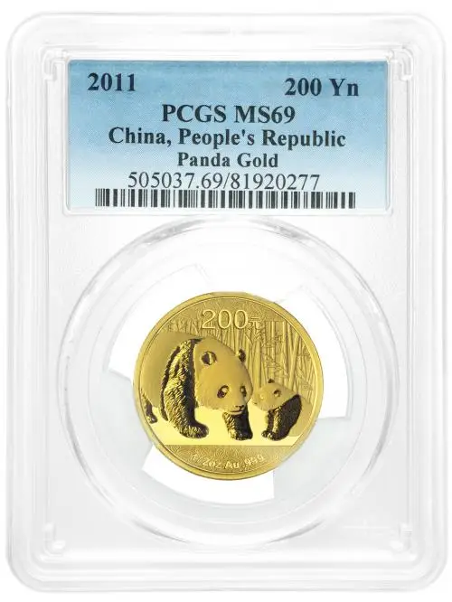 2011 Gold Graded 0.5 Ounce Panda  Coin Single China PCGS MS-69 reverse
