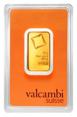 Gold 20 Gram Valcambi Suisse Bar In Sleeve - Pre-Owned 