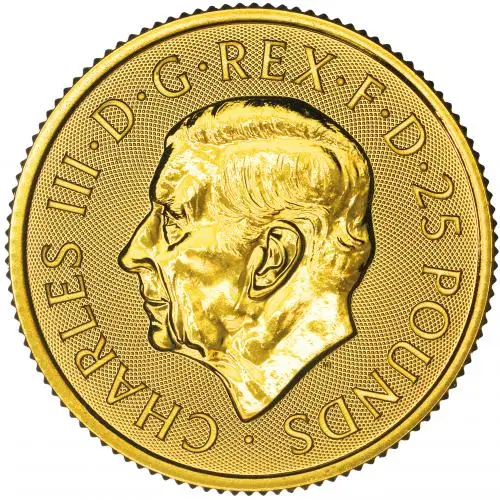 2025 British Lion 0.25 oz Gold Coin obverse