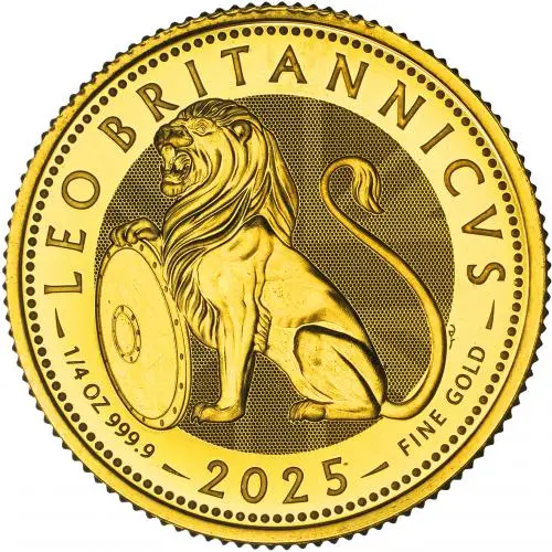 2025 British Lion 0.25 oz Gold Coin reverse