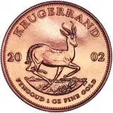 2002 Gold Bullion 1 Ounce Krugerrand Coin South African Mint