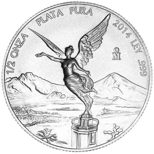 2014 Silver Libertad 0.5 oz 1 Onza Coin - Pre-Owned reverse