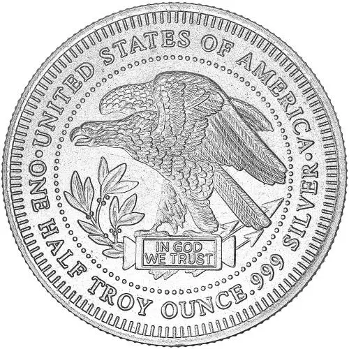 Silver Bullion 0.5 Ounce Silver Trade Unit  Rounds Single United States of America Northwest Territorial Mint obverse