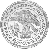 Silver Bullion 0.5 Ounce Silver Trade Unit  Rounds Single United States of America Northwest Territorial Mint obverse