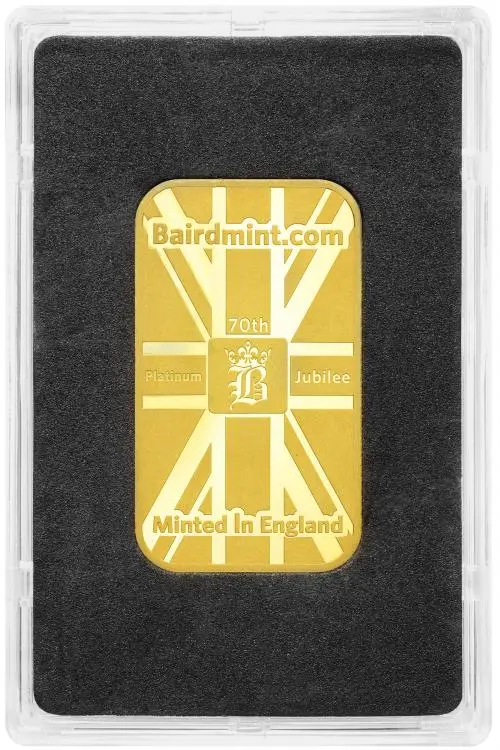 Gold Bullion 1 Ounce Minted Platinum Jubilee  Bar Pre-Owned Baird & Co. rev