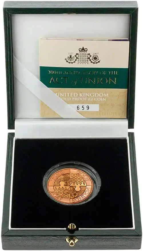 2007 UK Coin £2 Gold Proof Act of Union 22718