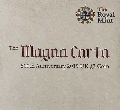 2015 UK Coin £2 Gold Proof Magna Carta 21376