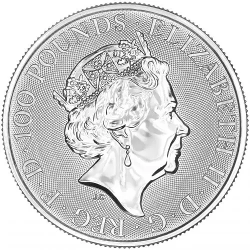 2020 Platinum Bullion 1 Ounce Queen's Beasts Elizabeth II Yale of Beaufort  obverse