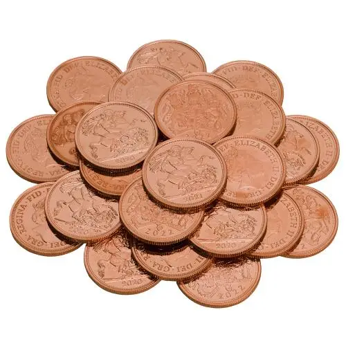 Gold Double Sovereign Coin Best Value (Minty) reverse crop dates may vary