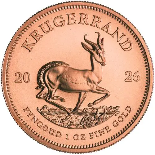 2026 Gold Krugerrand 1 oz Bullion Coin reverse
