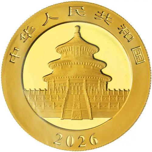2026 Chinese 30g Panda Gold Bullion Coin obverse